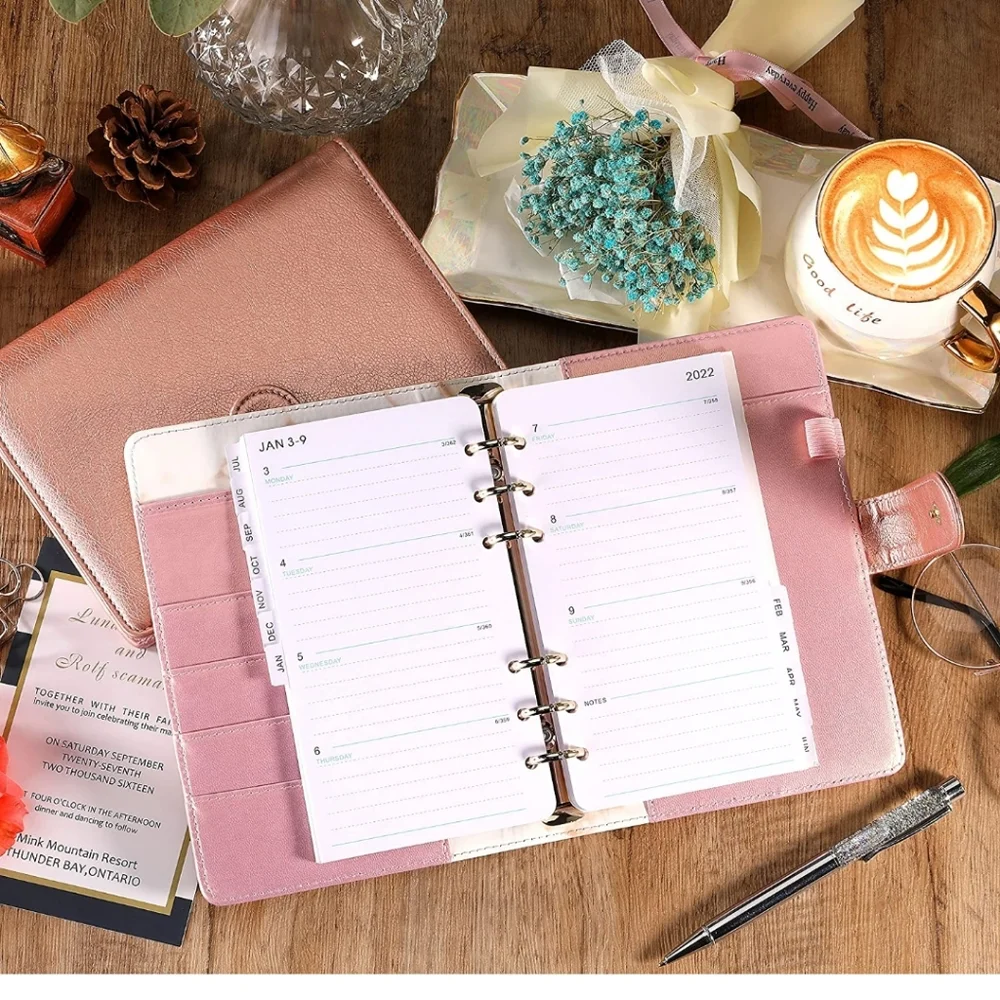 🆓🚚 A6 Binder Cover Rose Gold